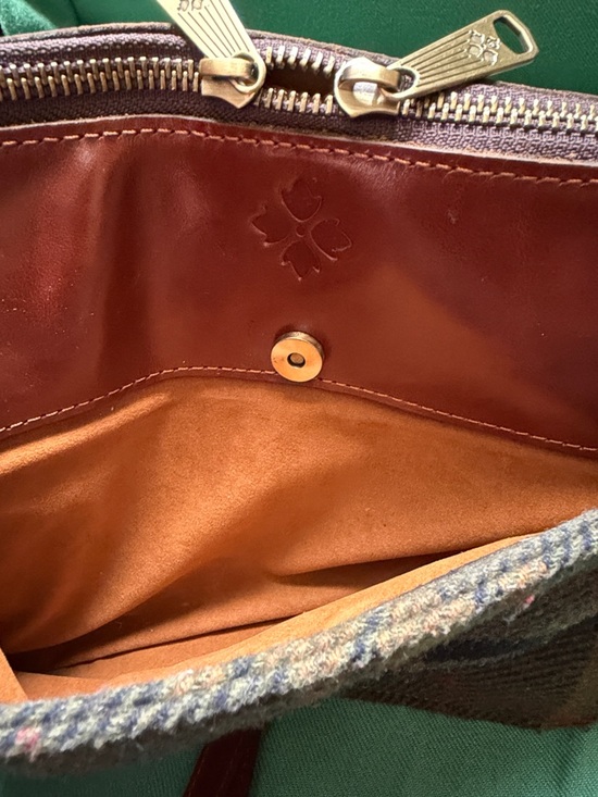 Patricia nash tartan plaid - Gem Patricia Nash Brown Plaid Wool & Chestnut Leather Messenger Bag